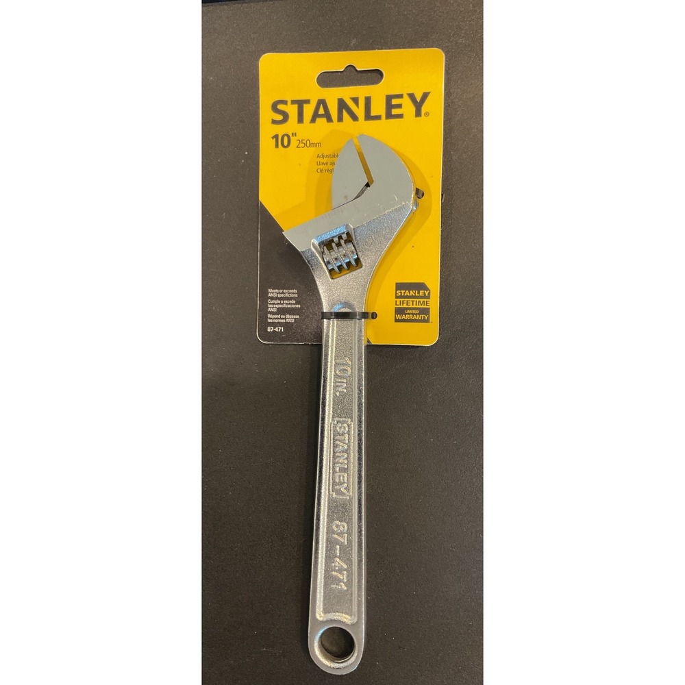 Stanley 10 Inch Adjustable Wrench 250mm Chrome Vanadium Steel 87-471 NEW